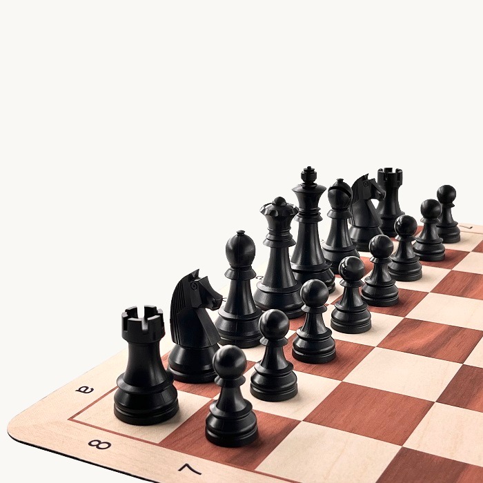 Jeu d'échecs cases 55 mm pièces plastique triple plombage - miniature 2