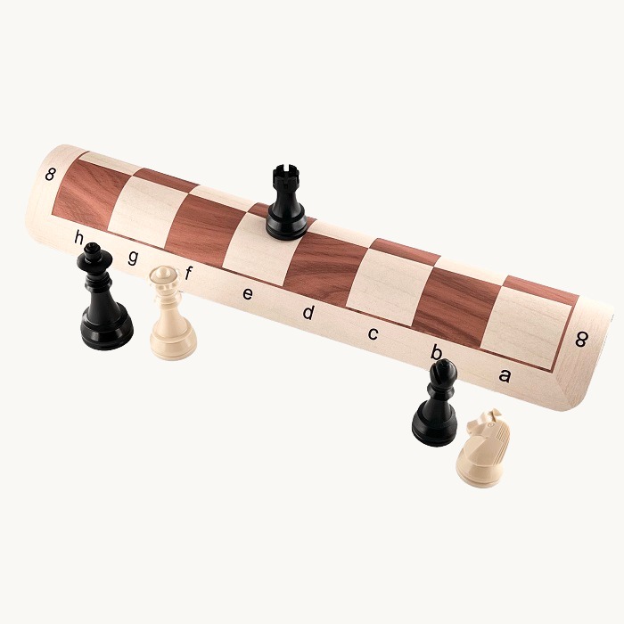 Jeu d'échecs cases 55 mm pièces plastique triple plombage - miniature 3