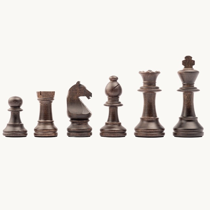 Pièces d'échecs n° 5 modèle "Staunton Europe" noyer mat