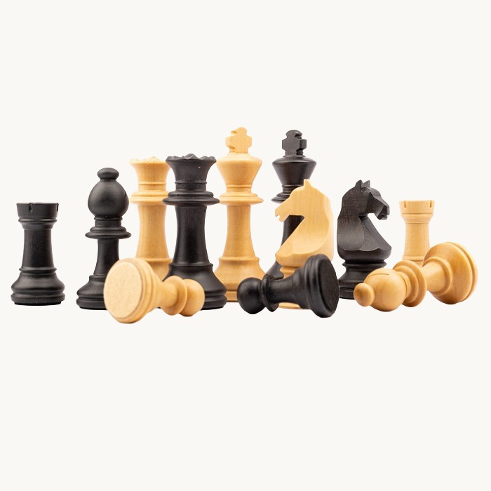 Pièces d'échecs n° 5 modèle "Staunton Europe" noir mat - miniature 2