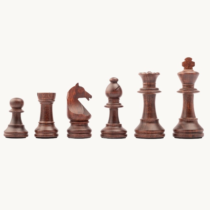 Pièces d'échecs n° 5 modèle "Staunton Europe" acajou mat