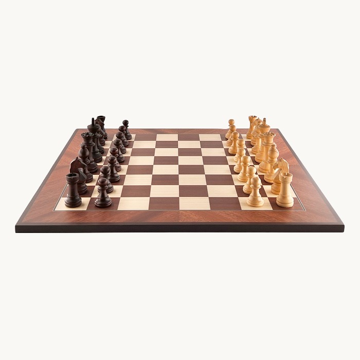 Jeu d'échecs Sapelli cases 50 mm finition acajou mat