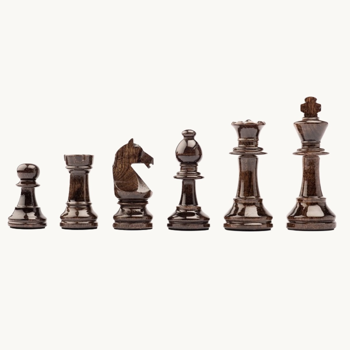 Pièces d'échecs n° 5 modèle "Staunton Europe" noyer brillant - image 1