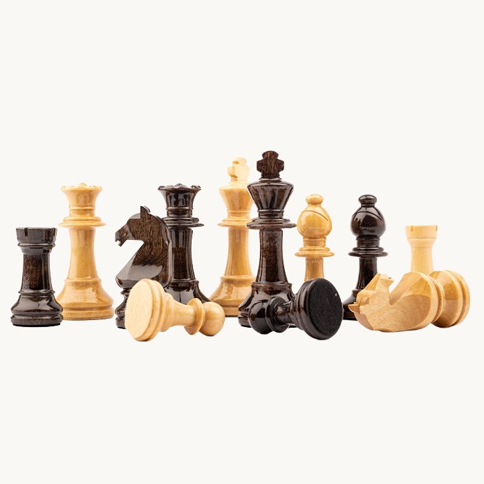 Pièces d'échecs n° 5 modèle "Staunton Europe" noyer brillant - miniature 2