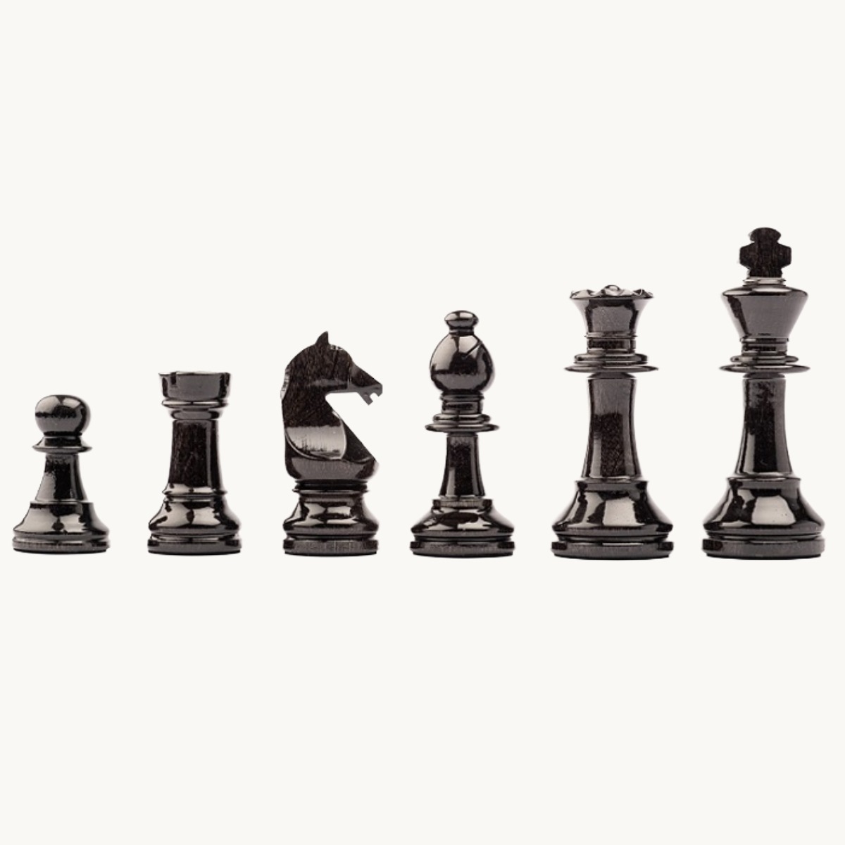 Pièces d'échecs n° 5 modèle "Staunton Europe" noir brillant - image 1