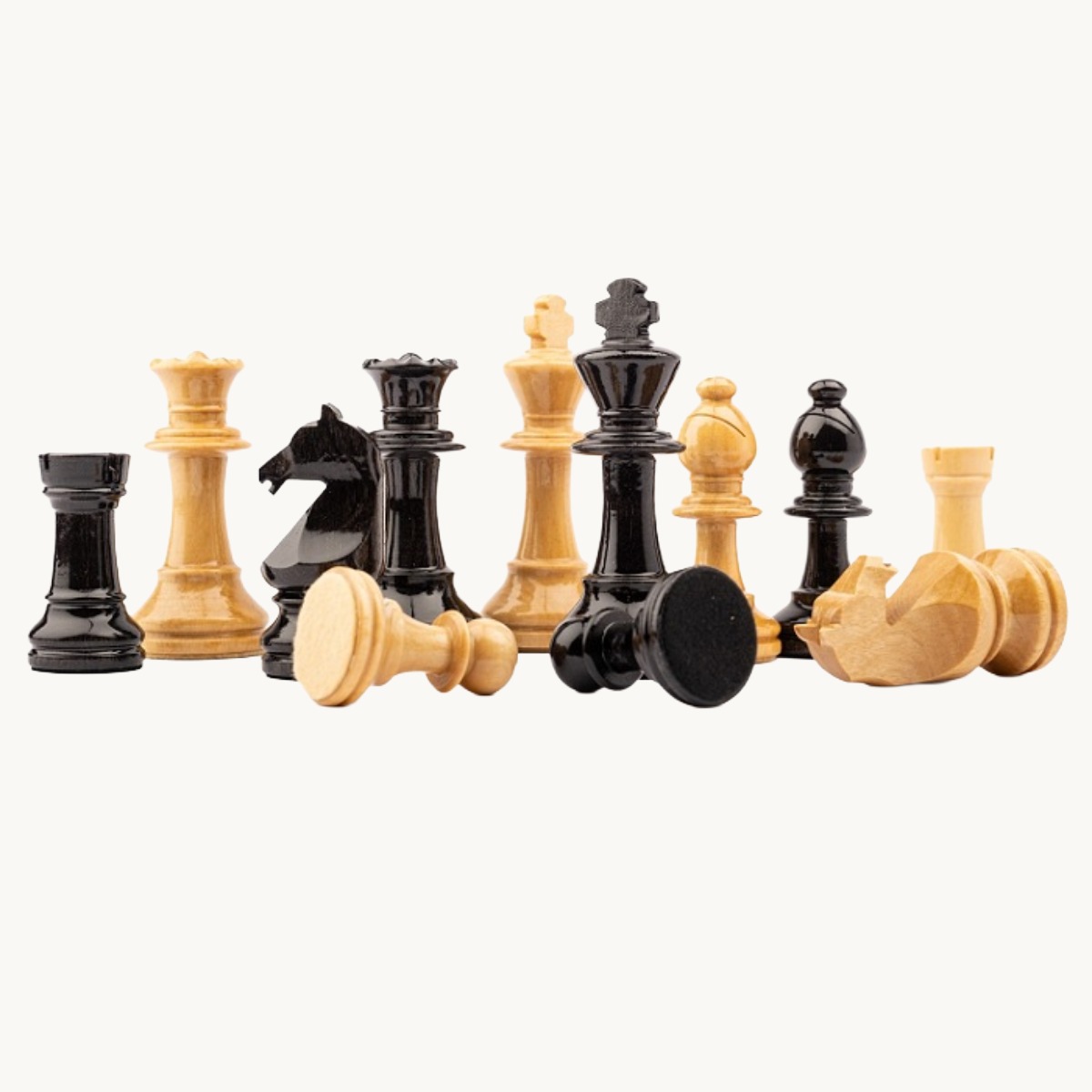 Pièces d'échecs n° 5 modèle "Staunton Europe" noir brillant - image 2