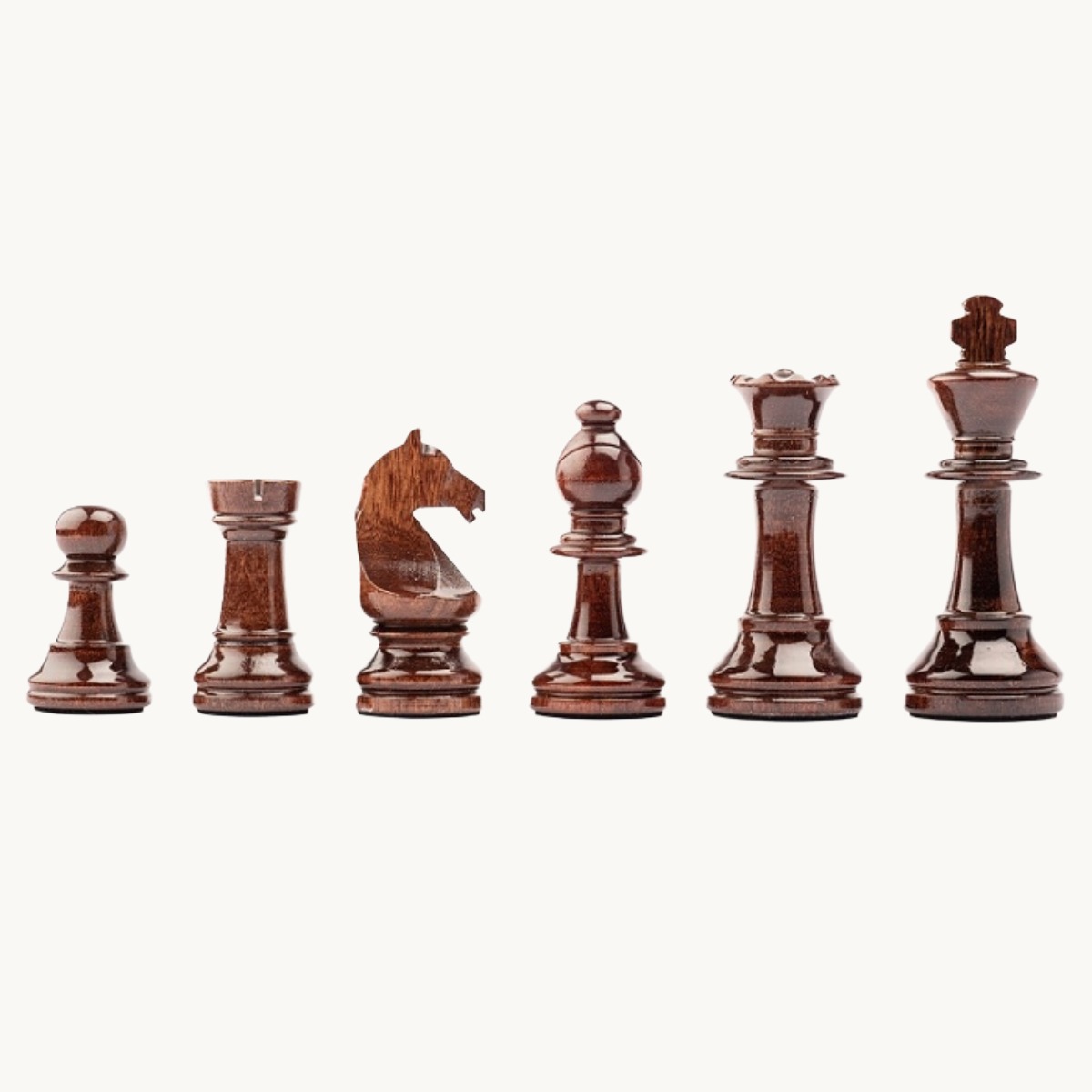 Pièces d'échecs n° 5 modèle "Staunton Europe" acajou brillant - image 1