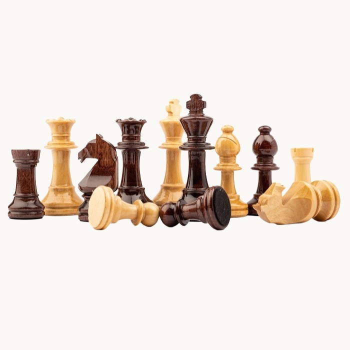 Pièces d'échecs n° 5 modèle "Staunton Europe" acajou brillant - miniature 2