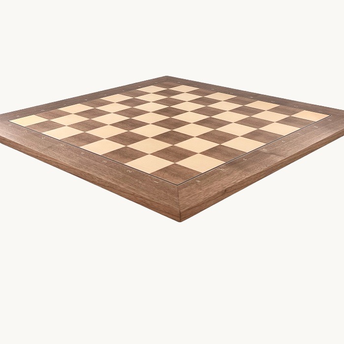 Échiquier Noyer lettré chiffré cases 50 mm