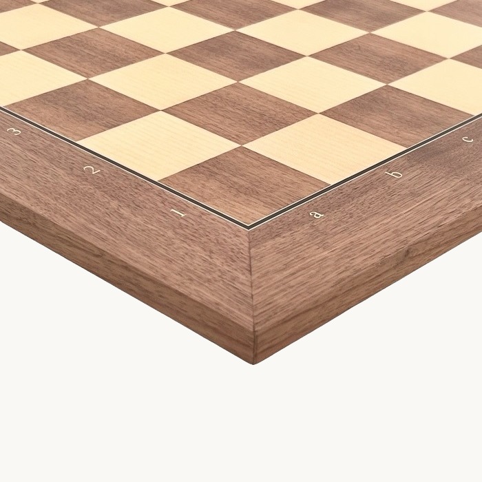 Échiquier Noyer lettré chiffré cases 50 mm - miniature 2