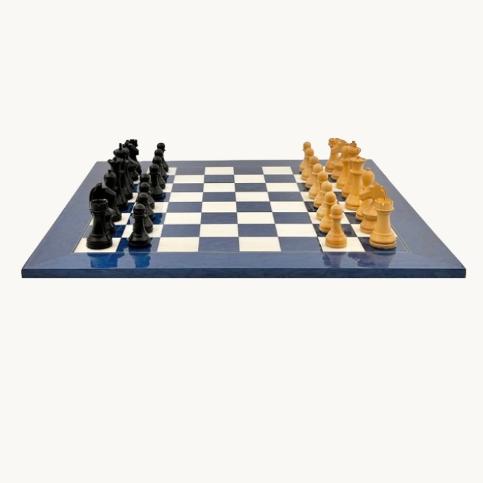 Jeu d'échecs Bleu studio set cases 45 mm
