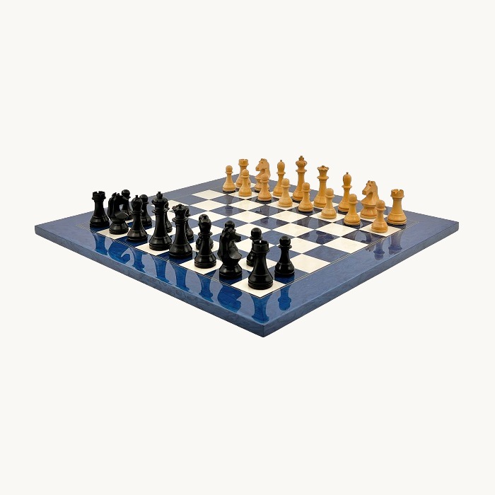 Jeu d'échecs Bleu studio set cases 45 mm - miniature 2