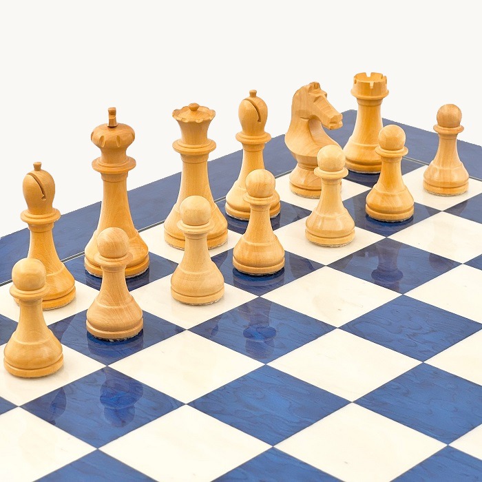 Jeu d'échecs Bleu studio set cases 45 mm - miniature 4