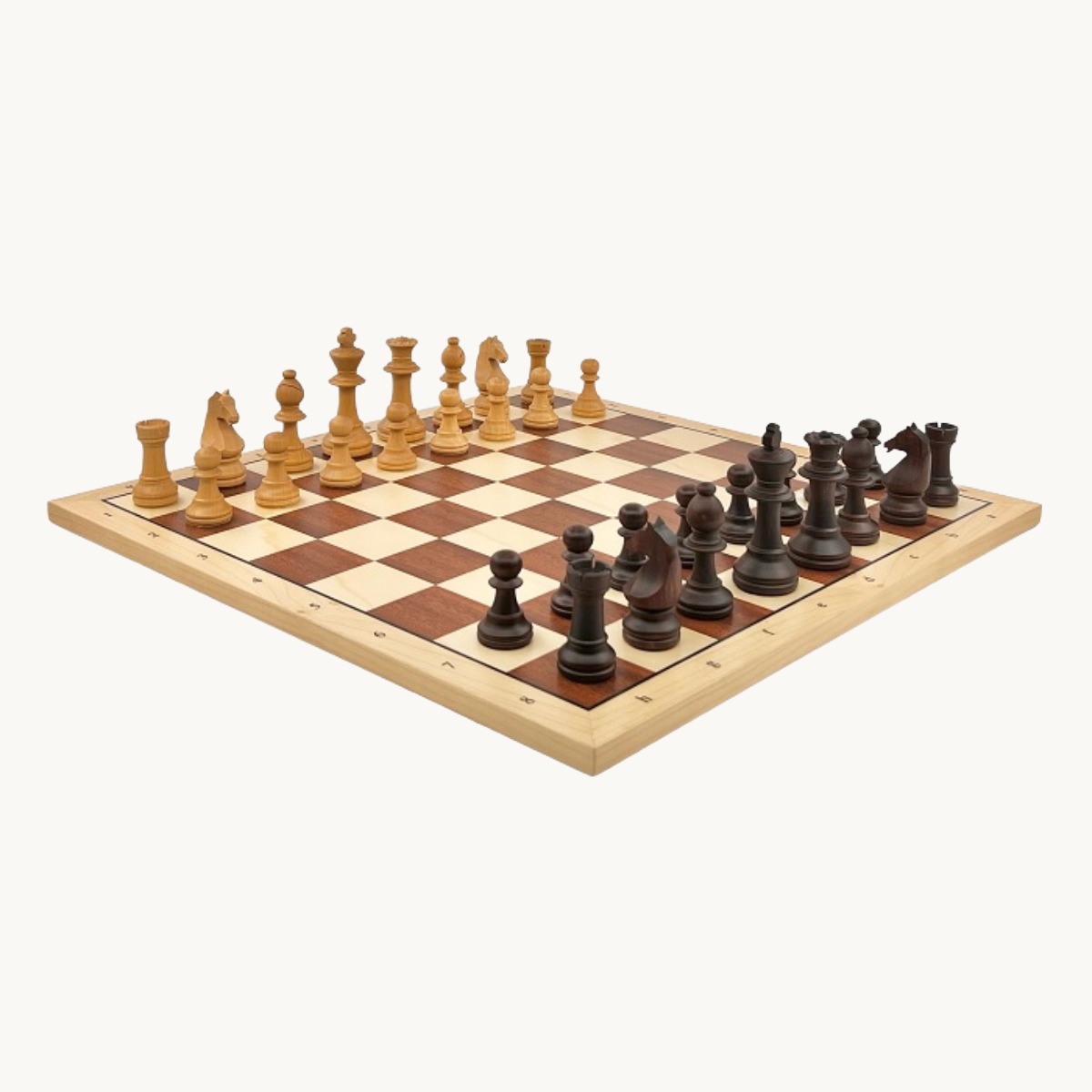 Jeu d'échecs Sycomore lettré chiffré cases 50 mm finition mat - image 2