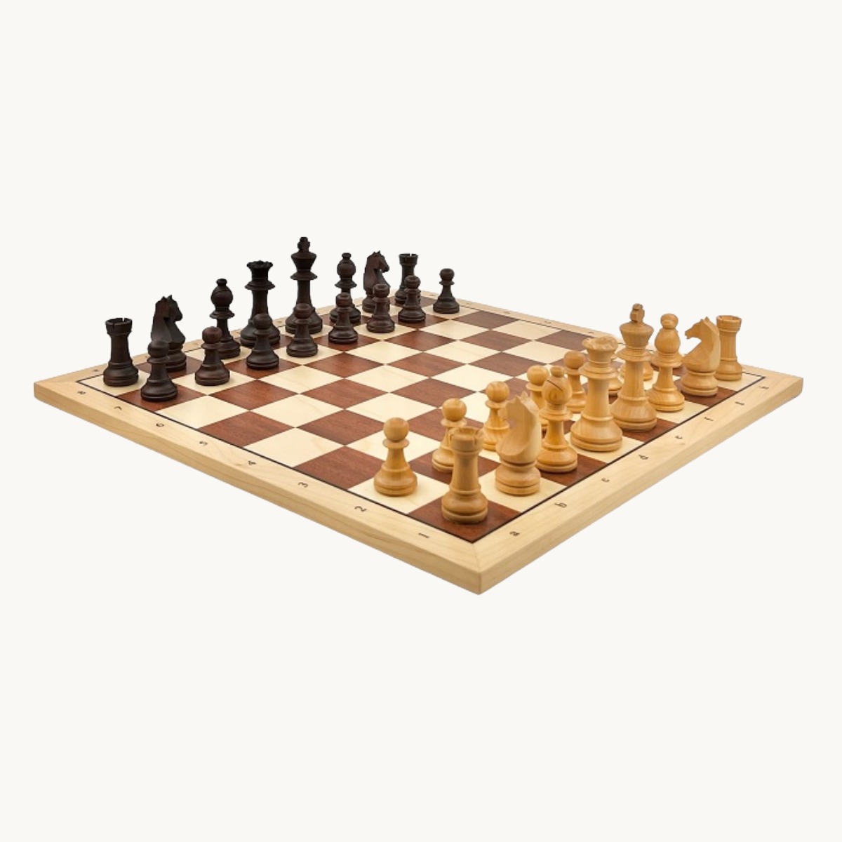 Jeu d'échecs Sycomore lettré chiffré cases 50 mm finition mat - image 3