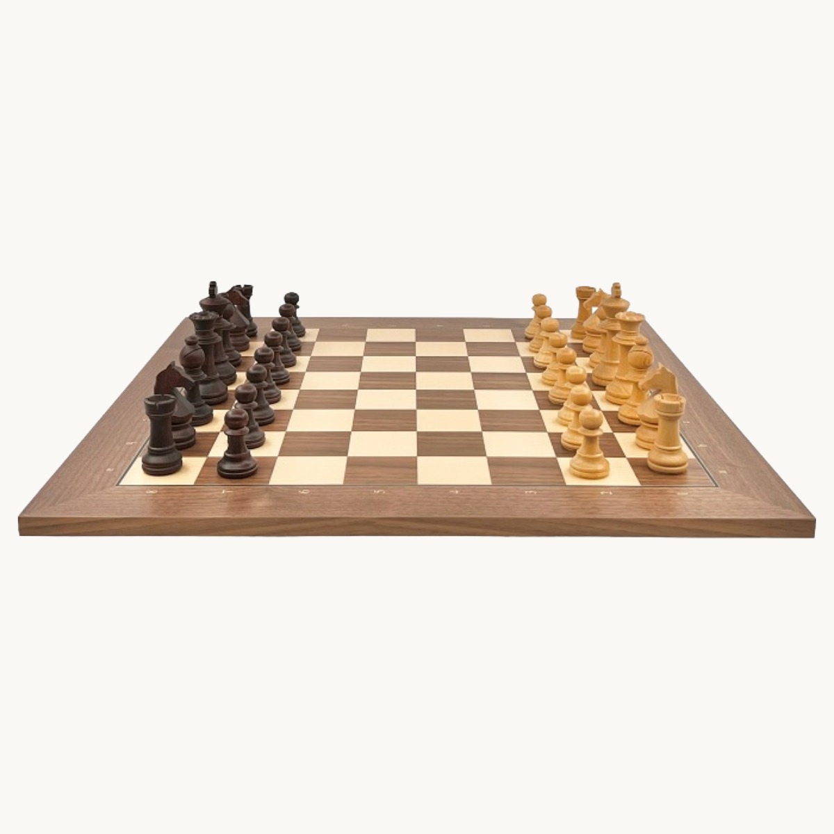 Jeu d'échecs Noyer lettré chiffré cases 50 mm finition mat - image 1
