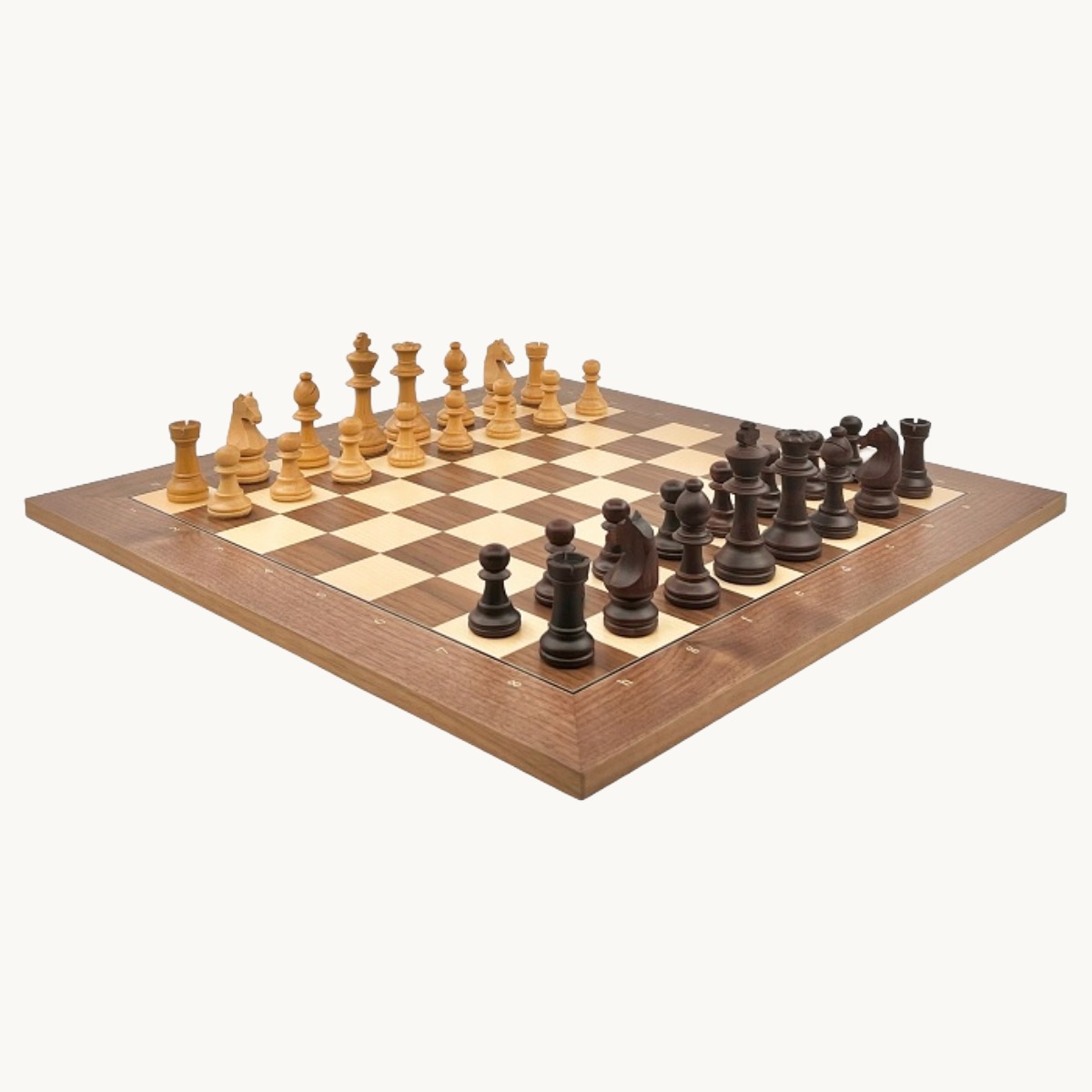 Jeu d'échecs Noyer lettré chiffré cases 50 mm finition mat - image 2