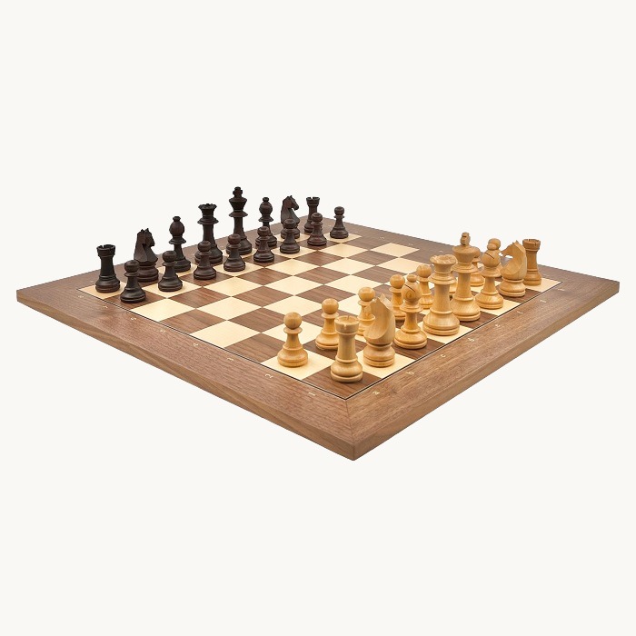 Jeu d'échecs Noyer lettré chiffré cases 50 mm finition mat - miniature 3