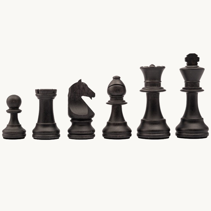Pièces d'échecs n° 3 modèle "Staunton Europe" noir mat
