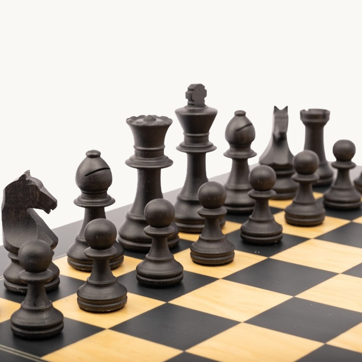 Pièces d'échecs n° 3 modèle "Staunton Europe" noir mat - image 4