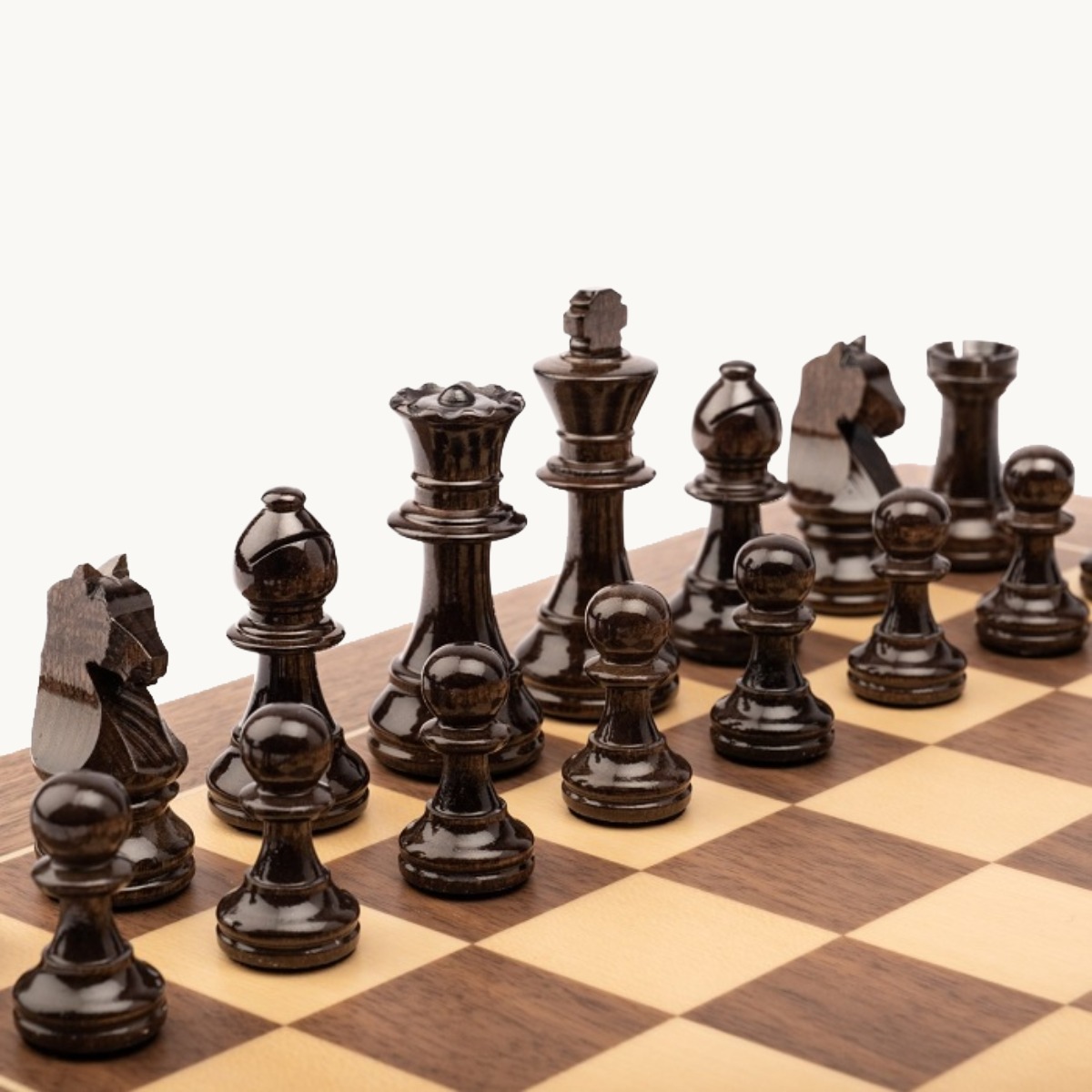 Pièces d'échecs n° 3 modèle "Staunton Europe" noyer brillant - image 4