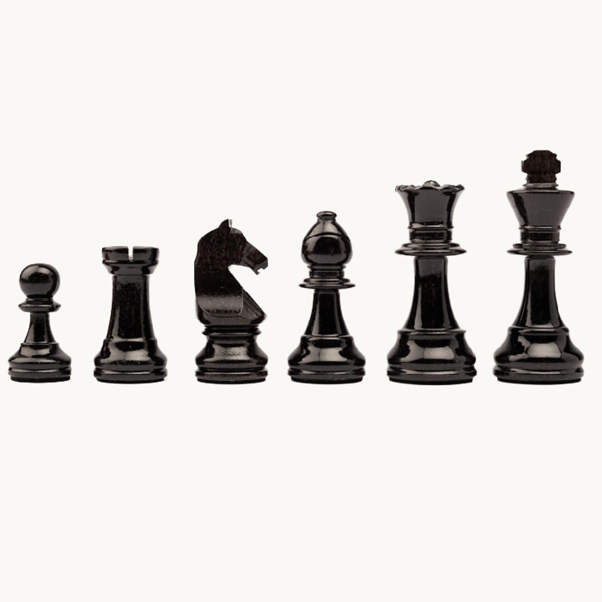 Pièces d'échecs n° 3 modèle "Staunton Europe" noir brillant - image 1