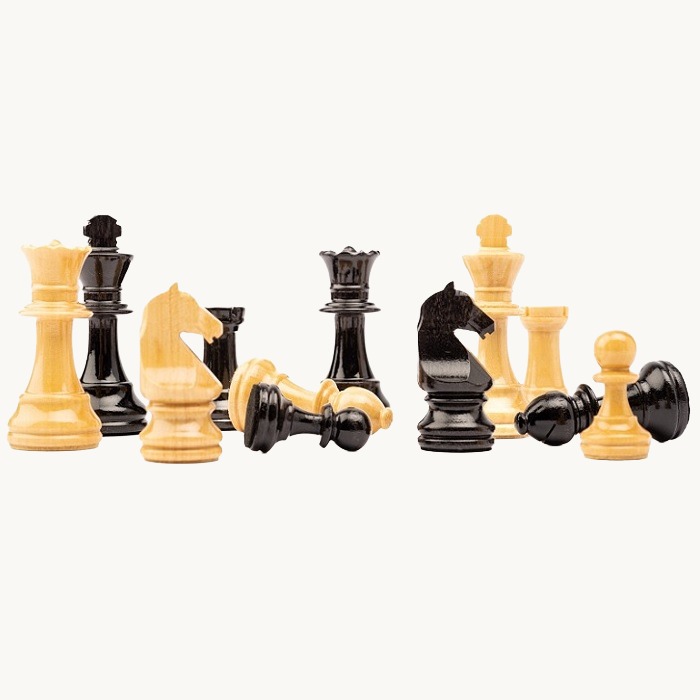 Pièces d'échecs n° 3 modèle "Staunton Europe" noir brillant - miniature 2