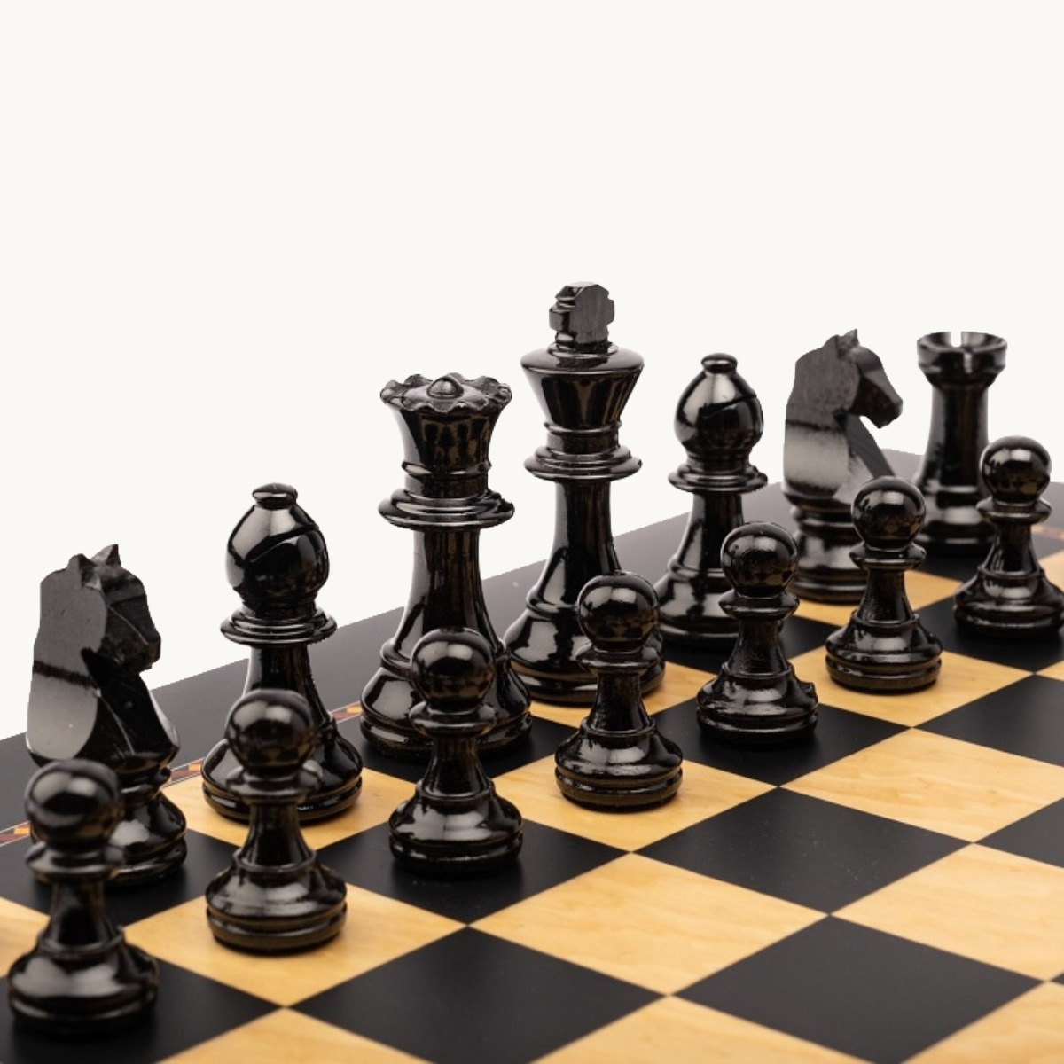 Pièces d'échecs n° 3 modèle "Staunton Europe" noir brillant - image 4