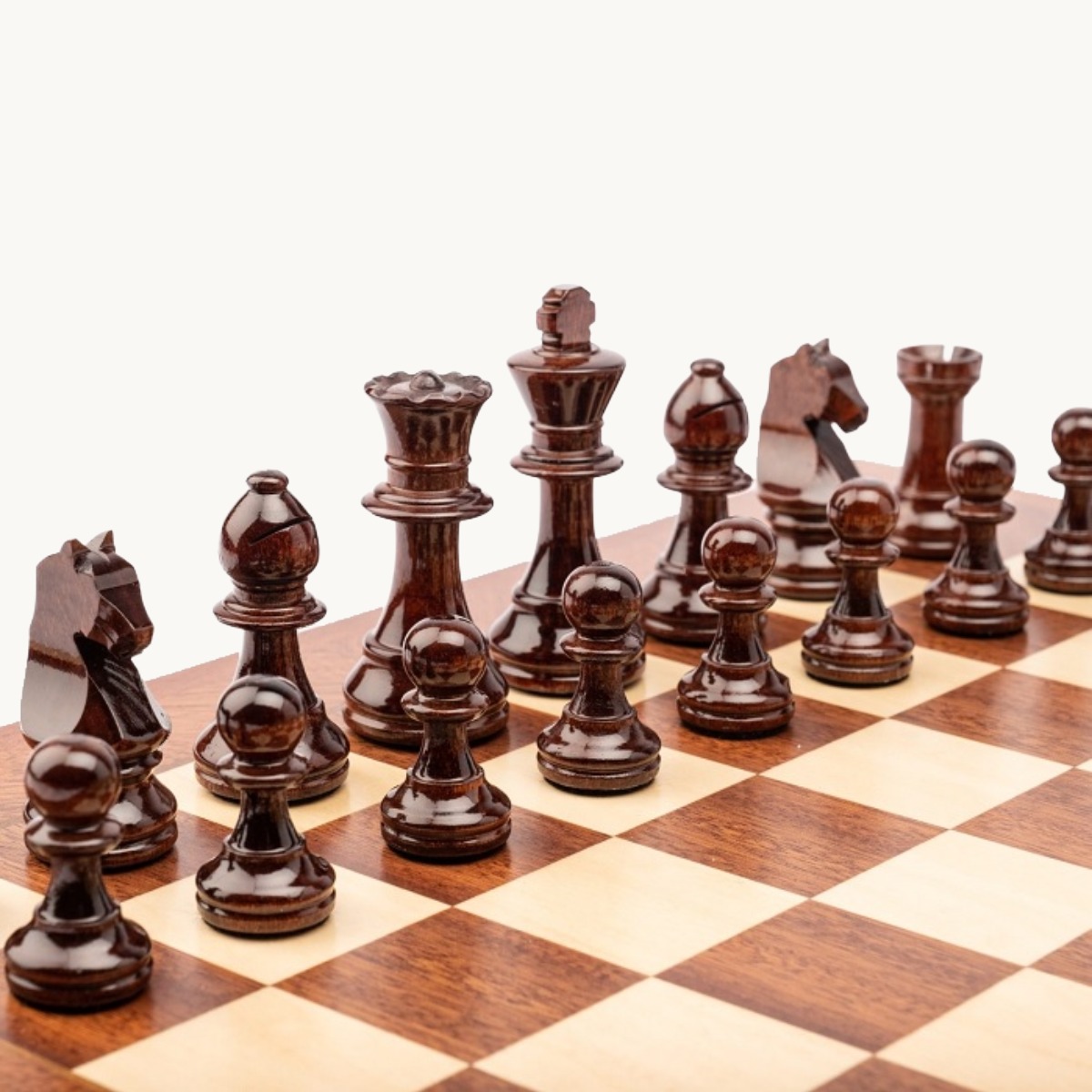 Pièces d'échecs n° 3 modèle "Staunton Europe" acajou brillant - image 4