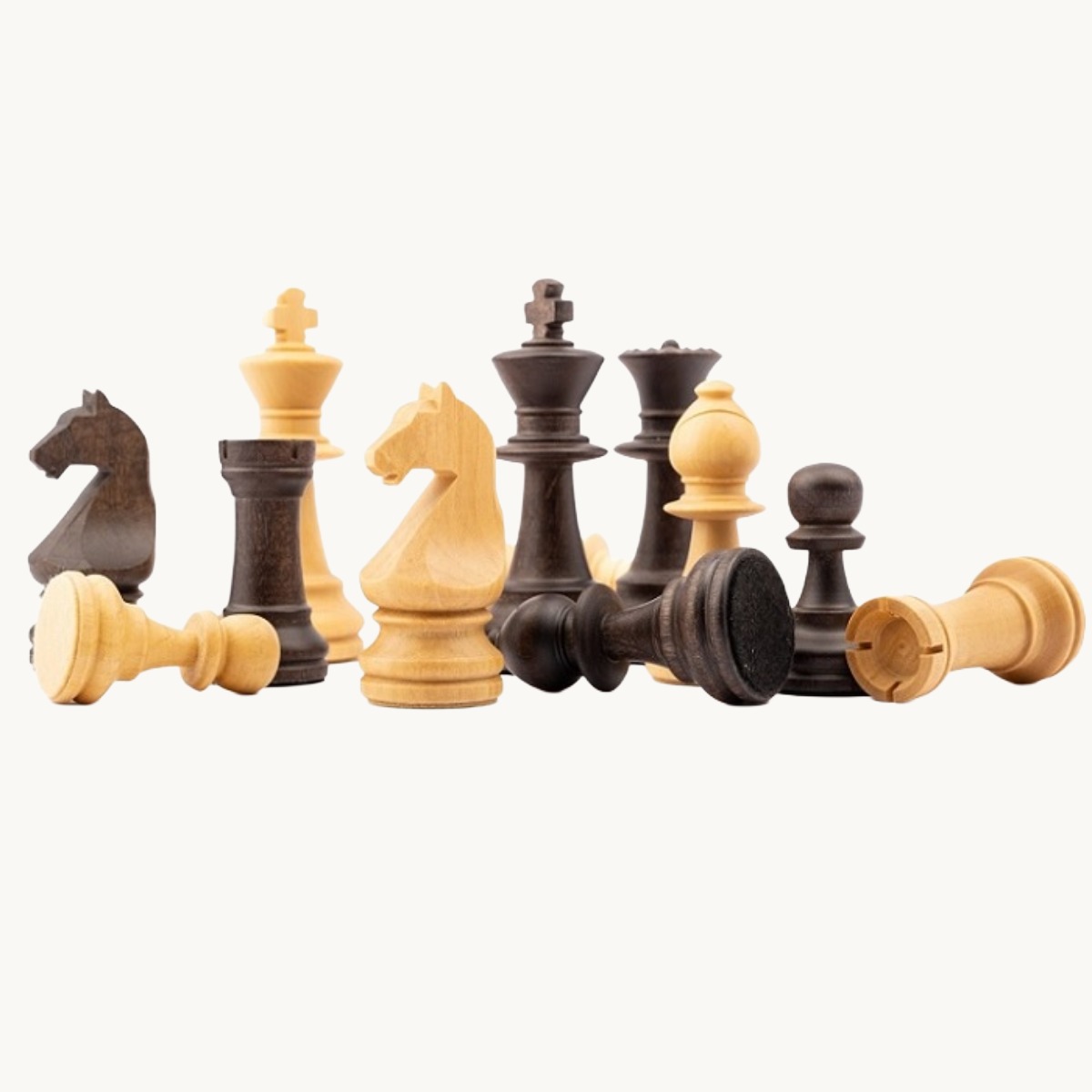 Pièces d'échecs n° 6 modèle "Staunton Europe" noyer mat - image 2