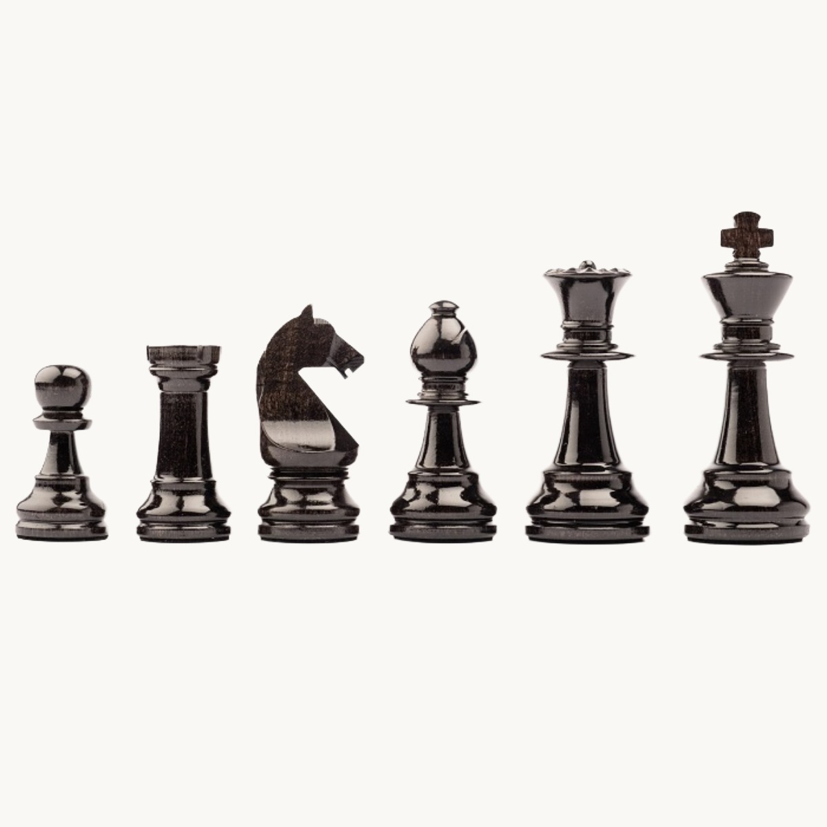 Pièces d'échecs n° 6 Modèle "Staunton Europe" Noir brillant - image 1