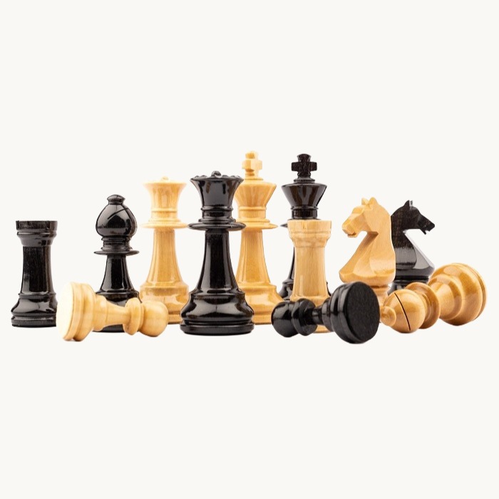 Pièces d'échecs n° 6 Modèle "Staunton Europe" Noir brillant - image 2