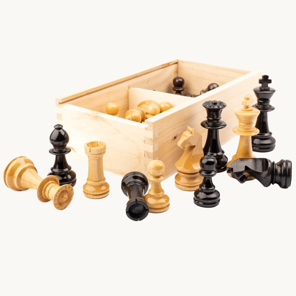 Pièces d'échecs n° 6 Modèle "Staunton Europe" Noir brillant - image 4