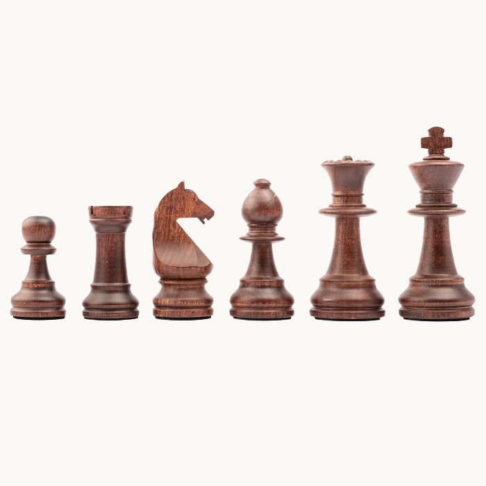 Pièces d'échecs n° 6 modèle "Staunton Europe" acajou mat