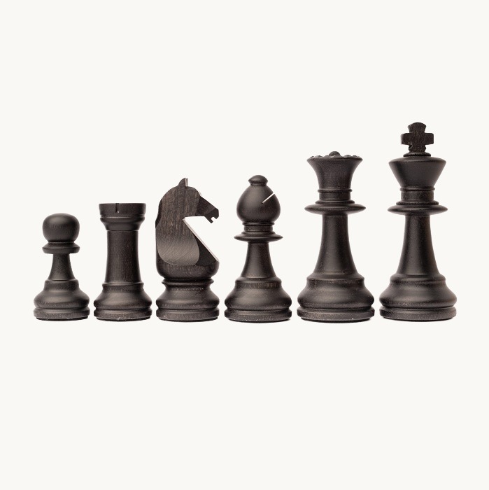 Pièces d'échecs n° 6 Modèle "Staunton Europe" Noir mat