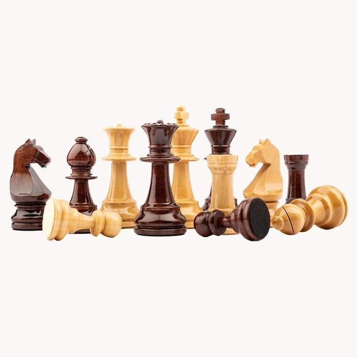 Pièces d'échecs n° 6 Modèle "Staunton Europe" Acajou brillant - miniature 2