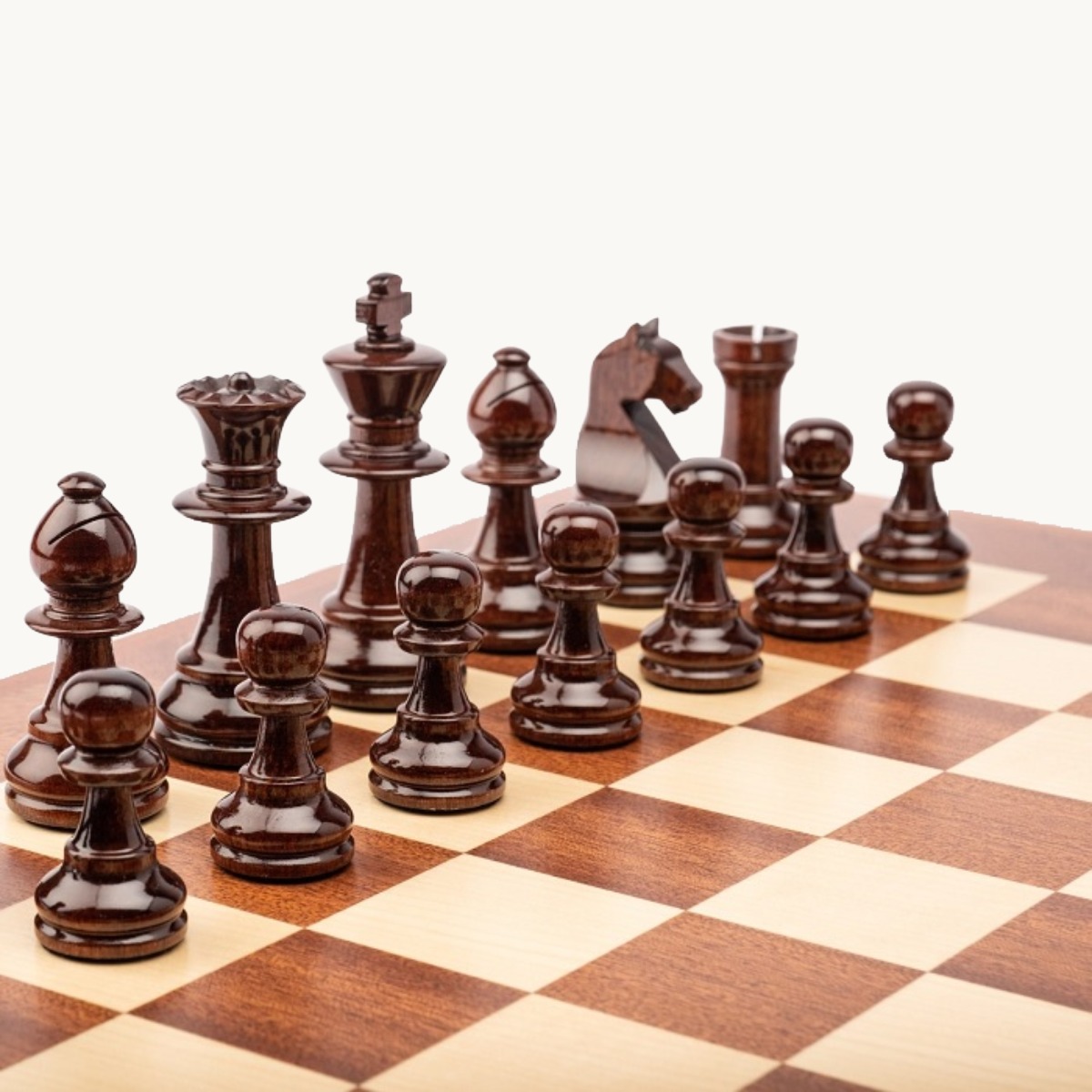 Pièces d'échecs n° 6 Modèle "Staunton Europe" Acajou brillant - image 4