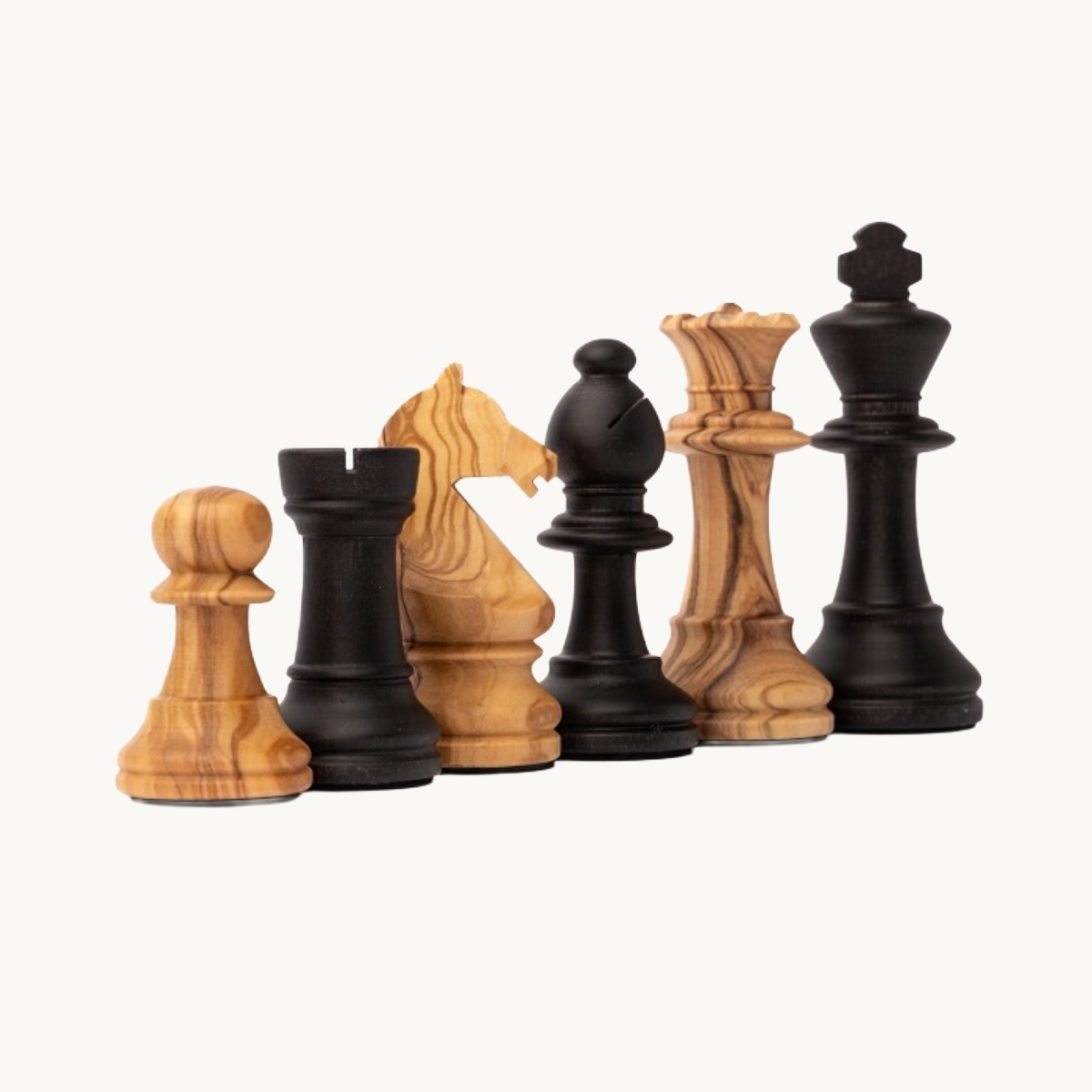 Pièces d'échecs n° 5 Modèle "Staunton Europe" Bois d'olivier - image 3