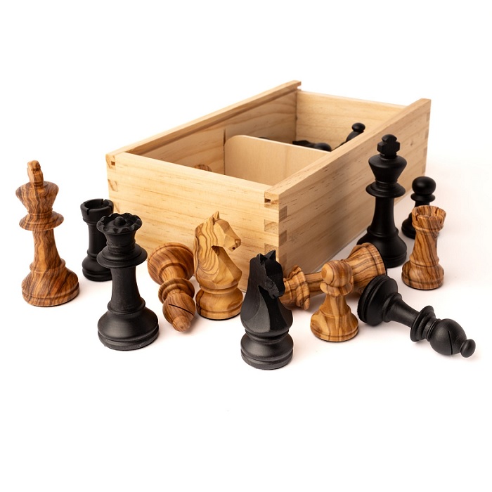 Pièces d'échecs n° 5 Modèle "Staunton Europe" Bois d'olivier - image 4