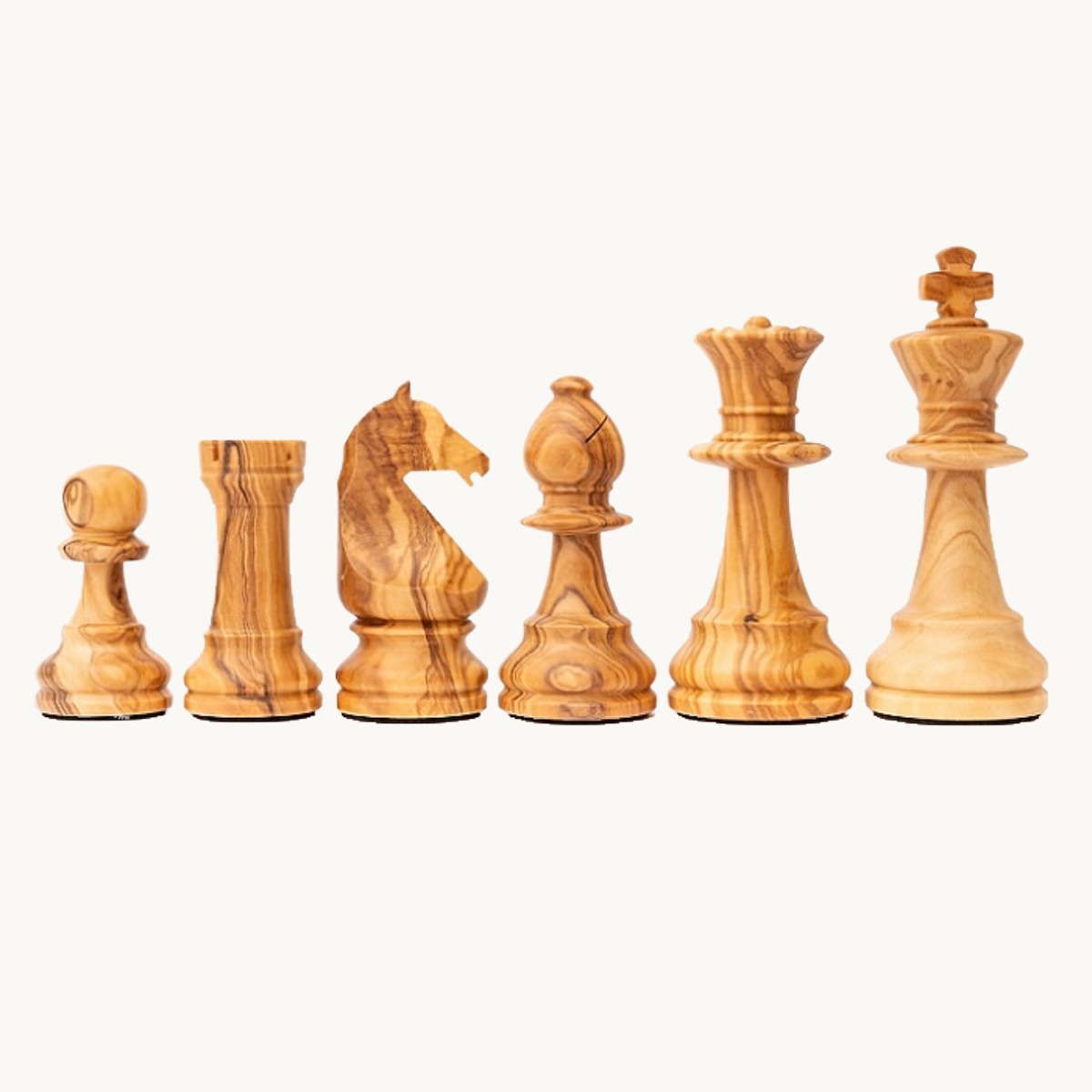 Pièces d'échecs n° 6 modèle "Staunton Europe" Bois d'olivier - image 1