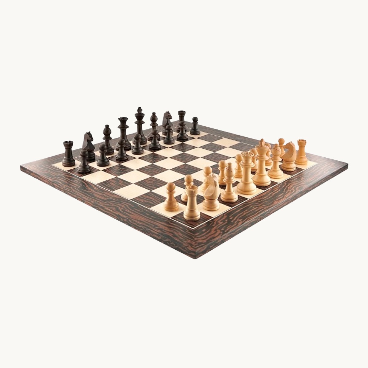 Jeu d'échecs Ébène Tiger cases 50 mm finition mat - image 3