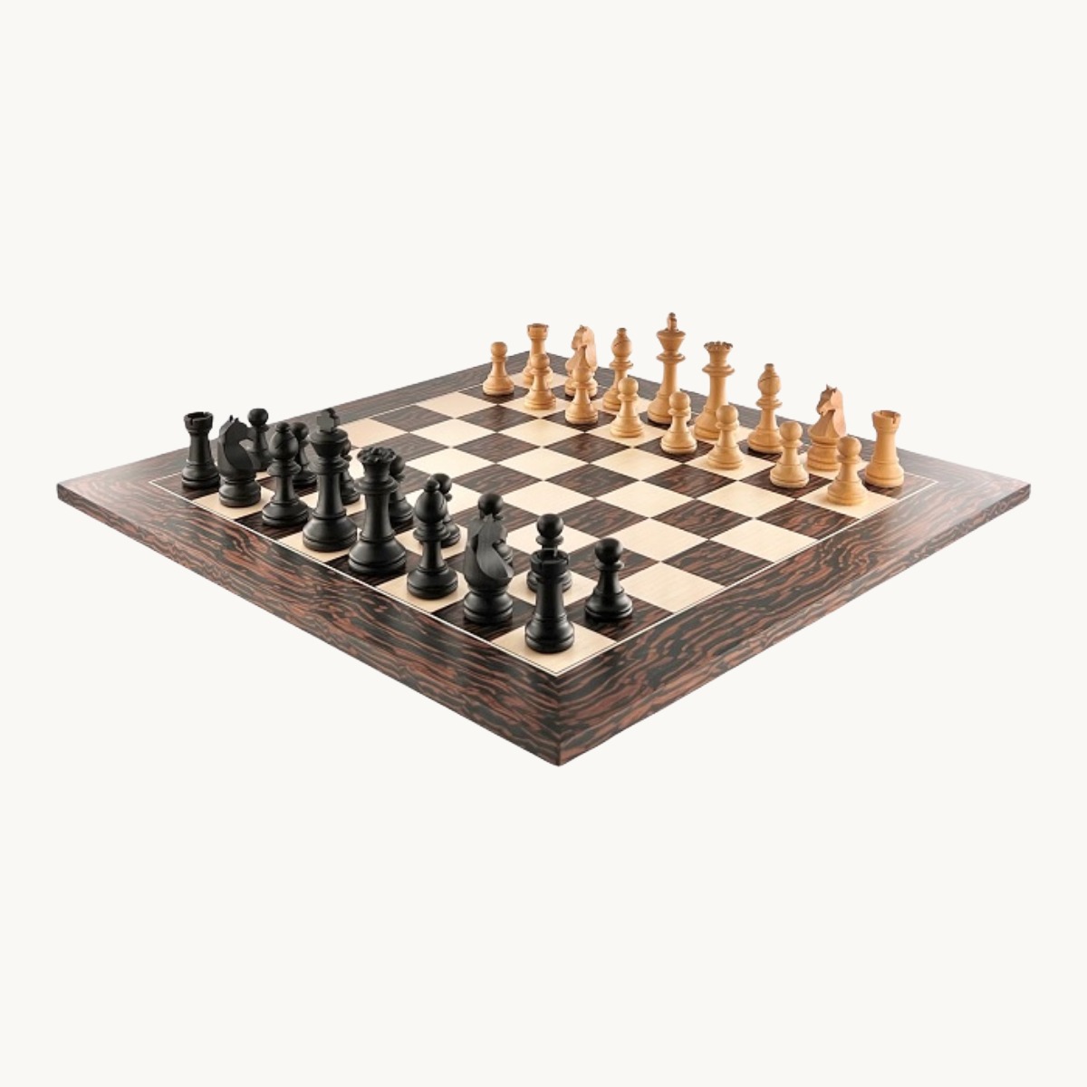 Jeu d'échecs Ébène Tiger cases 50 mm finition mat - image 2
