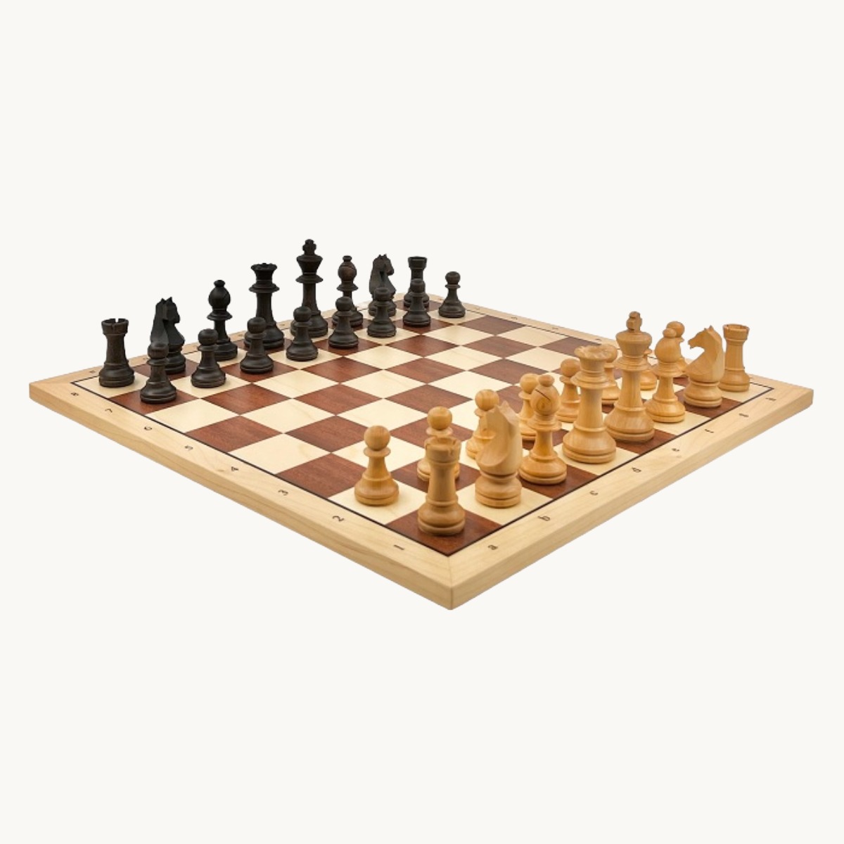 Jeu d'échecs Sycomore lettré chiffré cases 50 mm finition mat - image 3