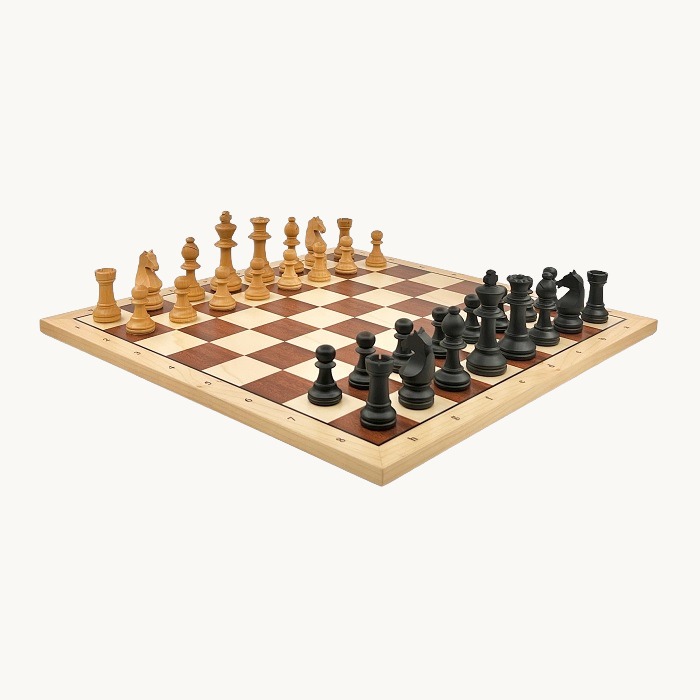 Jeu d'échecs Sycomore lettré chiffré cases 50 mm finition mat - miniature 2