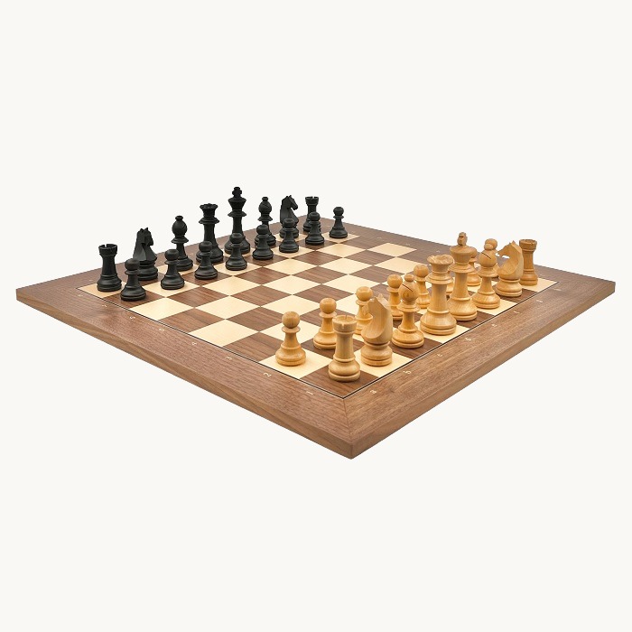 Jeu d'échecs Noyer lettré chiffré cases 50 mm finition mat - miniature 3