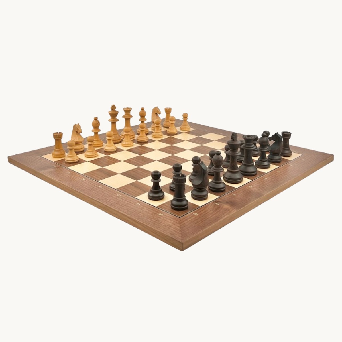 Jeu d'échecs Noyer lettré chiffré cases 50 mm finition mat - image 2